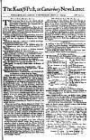 Kentish Weekly Post or Canterbury Journal Wed 21 Jan 1741 Page 1