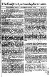 Kentish Weekly Post or Canterbury Journal Wed 04 Feb 1741 Page 1
