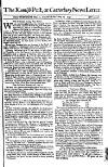 Kentish Weekly Post or Canterbury Journal Sat 23 May 1741 Page 1