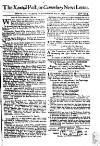 Kentish Weekly Post or Canterbury Journal Wed 29 Jul 1741 Page 1