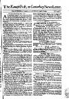 Kentish Weekly Post or Canterbury Journal Sat 08 Aug 1741 Page 1