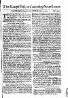 Kentish Weekly Post or Canterbury Journal Sat 15 Aug 1741 Page 1