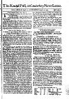 Kentish Weekly Post or Canterbury Journal Wed 19 Aug 1741 Page 1