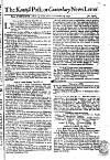 Kentish Weekly Post or Canterbury Journal Sat 17 Oct 1741 Page 1