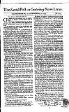 Kentish Weekly Post or Canterbury Journal Sat 21 May 1743 Page 1