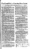 Kentish Weekly Post or Canterbury Journal Sat 03 Sep 1743 Page 1