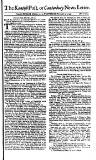 Kentish Weekly Post or Canterbury Journal Wed 02 Nov 1743 Page 1