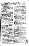 Kentish Weekly Post or Canterbury Journal Sat 19 Nov 1743 Page 1