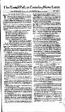 Kentish Weekly Post or Canterbury Journal Sat 19 Jan 1745 Page 1