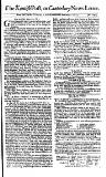 Kentish Weekly Post or Canterbury Journal Wed 06 Feb 1745 Page 1