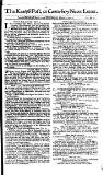 Kentish Weekly Post or Canterbury Journal Wed 06 Mar 1745 Page 1