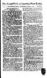 Kentish Weekly Post or Canterbury Journal Wed 05 Feb 1746 Page 1