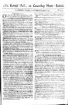 Kentish Weekly Post or Canterbury Journal Sat 29 Nov 1746 Page 1