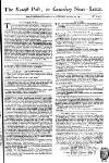Kentish Weekly Post or Canterbury Journal Sat 12 Sep 1747 Page 1