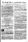Kentish Weekly Post or Canterbury Journal Wed 16 Nov 1748 Page 1