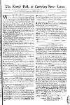 Kentish Weekly Post or Canterbury Journal Sat 25 Mar 1749 Page 1