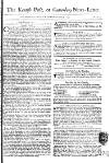 Kentish Weekly Post or Canterbury Journal Wed 05 Apr 1749 Page 1