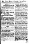 Kentish Weekly Post or Canterbury Journal Sat 24 Jun 1749 Page 1