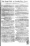 Kentish Weekly Post or Canterbury Journal Sat 08 Jul 1749 Page 1