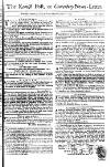 Kentish Weekly Post or Canterbury Journal Wed 26 Jul 1749 Page 1