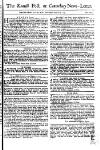 Kentish Weekly Post or Canterbury Journal Wed 02 Aug 1749 Page 1