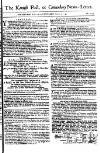 Kentish Weekly Post or Canterbury Journal Wed 09 Aug 1749 Page 1