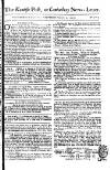 Kentish Weekly Post or Canterbury Journal Wed 14 Feb 1750 Page 1