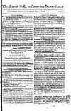 Kentish Weekly Post or Canterbury Journal Wed 14 Mar 1750 Page 1