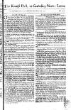 Kentish Weekly Post or Canterbury Journal Wed 28 Mar 1750 Page 1