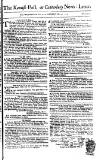 Kentish Weekly Post or Canterbury Journal Sat 26 May 1750 Page 1