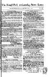 Kentish Weekly Post or Canterbury Journal Sat 02 Jun 1750 Page 1