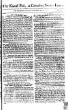 Kentish Weekly Post or Canterbury Journal Wed 20 Jun 1750 Page 1