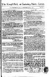 Kentish Weekly Post or Canterbury Journal Sat 23 Jun 1750 Page 1
