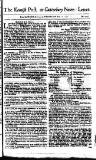 Kentish Weekly Post or Canterbury Journal Wed 27 Jun 1750 Page 1