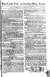 Kentish Weekly Post or Canterbury Journal Sat 11 Aug 1750 Page 1