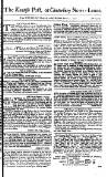 Kentish Weekly Post or Canterbury Journal Sat 09 Mar 1751 Page 1