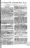 Kentish Weekly Post or Canterbury Journal Wed 27 Mar 1751 Page 1