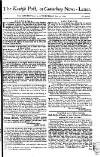 Kentish Weekly Post or Canterbury Journal Wed 31 Jul 1751 Page 1