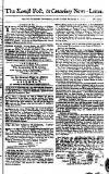 Kentish Weekly Post or Canterbury Journal Sat 16 Nov 1751 Page 1