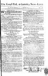 Kentish Weekly Post or Canterbury Journal Sat 08 Feb 1752 Page 1