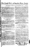 Kentish Weekly Post or Canterbury Journal Sat 29 Feb 1752 Page 1