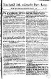 Kentish Weekly Post or Canterbury Journal Wed 18 Mar 1752 Page 1