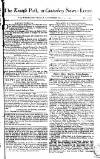Kentish Weekly Post or Canterbury Journal Sat 21 Mar 1752 Page 1