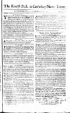 Kentish Weekly Post or Canterbury Journal Sat 13 Jun 1752 Page 1