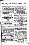 Kentish Weekly Post or Canterbury Journal Saturday 06 January 1753 Page 1