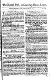 Kentish Weekly Post or Canterbury Journal Wednesday 16 May 1753 Page 1