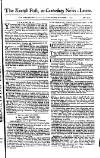 Kentish Weekly Post or Canterbury Journal Saturday 01 September 1753 Page 1
