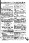 Kentish Weekly Post or Canterbury Journal Saturday 10 November 1753 Page 1