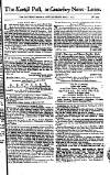 Kentish Weekly Post or Canterbury Journal Wednesday 03 April 1754 Page 1