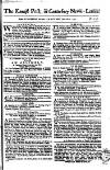 Kentish Weekly Post or Canterbury Journal Saturday 04 January 1755 Page 1